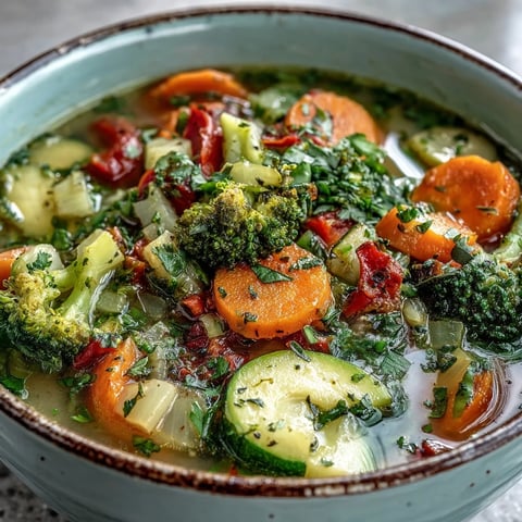 Steaming bowls of homemade Ginger Vegetable Soup sit beside fresh cilantro and a spoon, ready for a light vegan meal.
