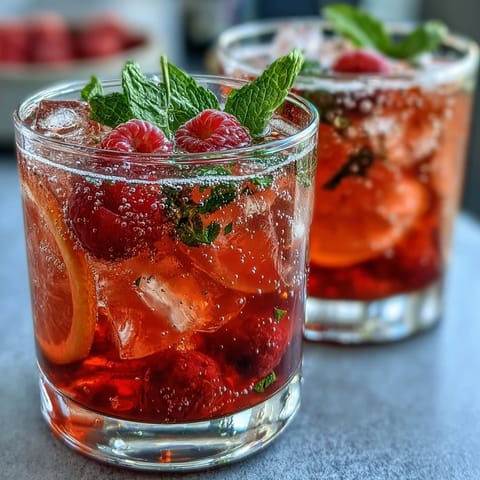 raspberry lemon spritz mocktail