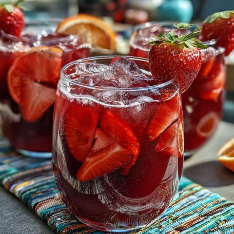 Refreshing Hibiscus Strawberry Lemonade, bursting with fruity flavors for any celebration.
