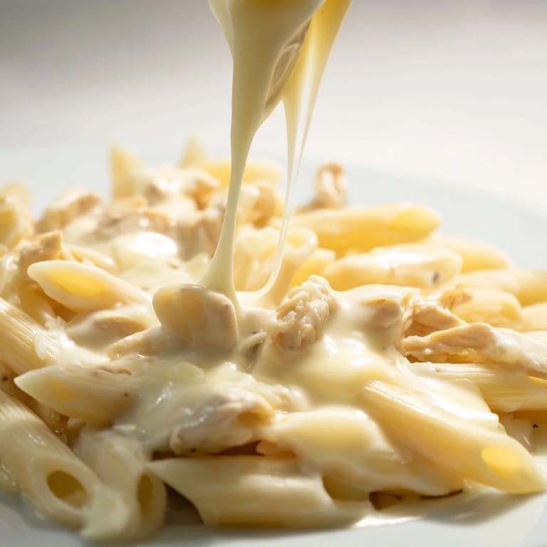 This creamy Chicken Alfredo Casserole features tender chicken and silky sauce baked into a comforting, cheesy pasta dish.