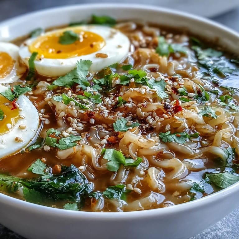 Hearty shirataki noodles in rich broth, a perfect healthy meal.