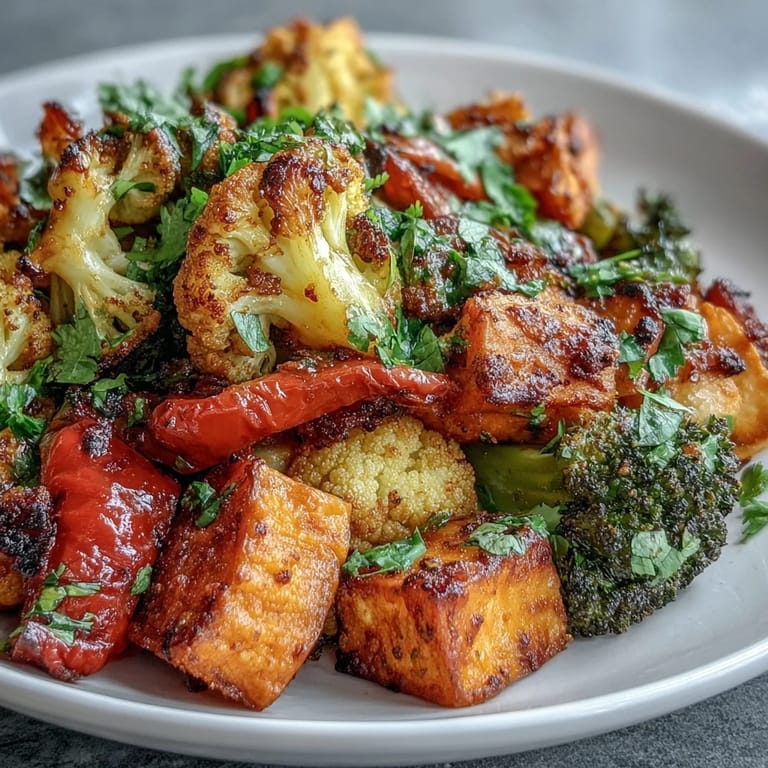 Colorful turmeric roasted vegetables, a healthy and flavorful vegan side dish.