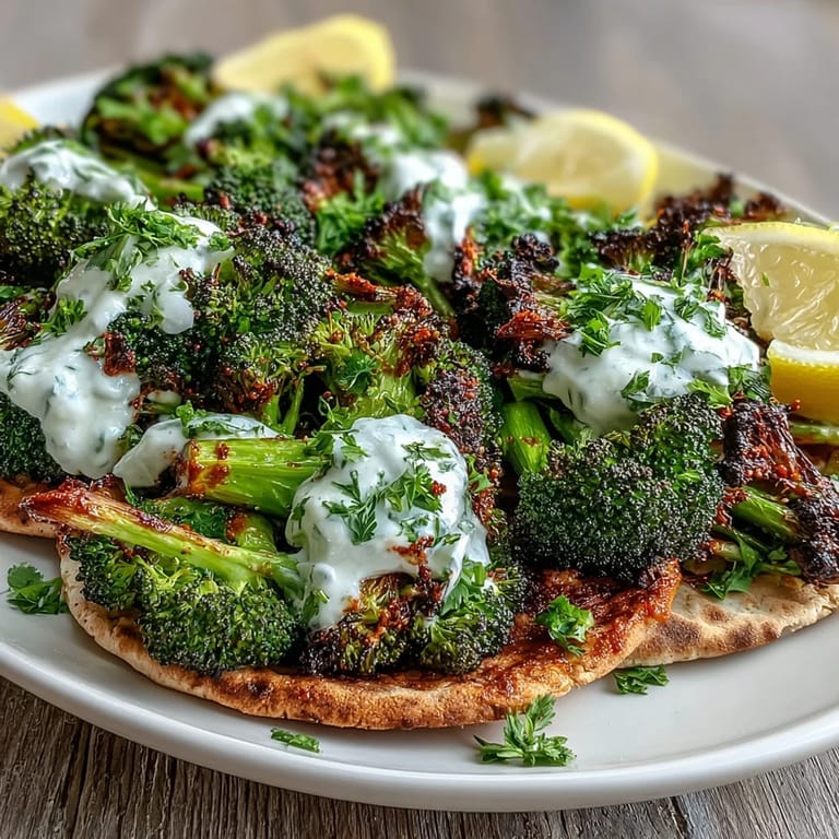Fresh cilantro and a dollop of creamy Greek yogurt garnish the vibrant vegetarian flatbread dinner for color.