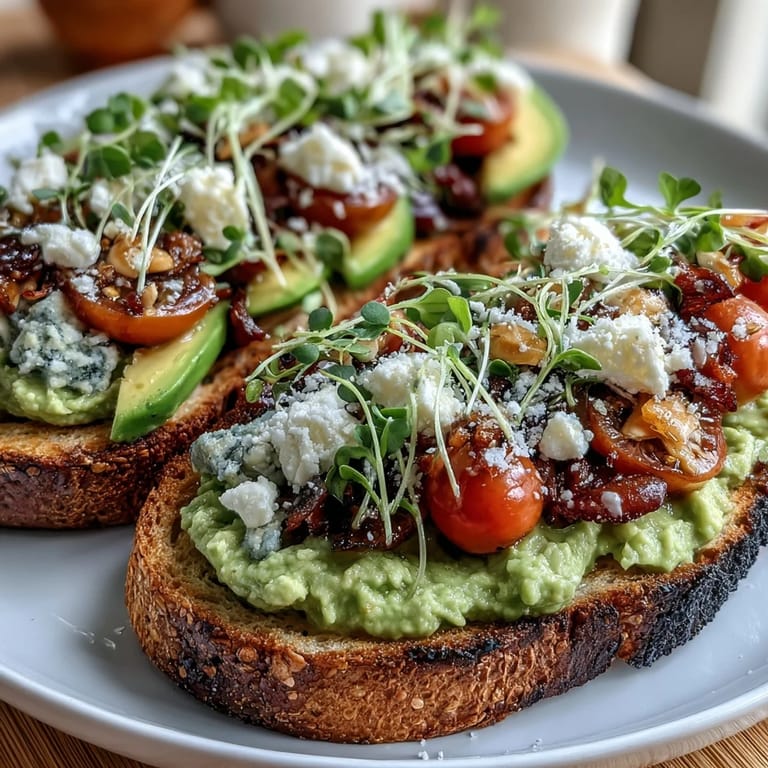 Spring avocado toast board featuring hard-boiled eggs, pickled onions, and feta cheese, ideal for entertaining or weekend breakfast.