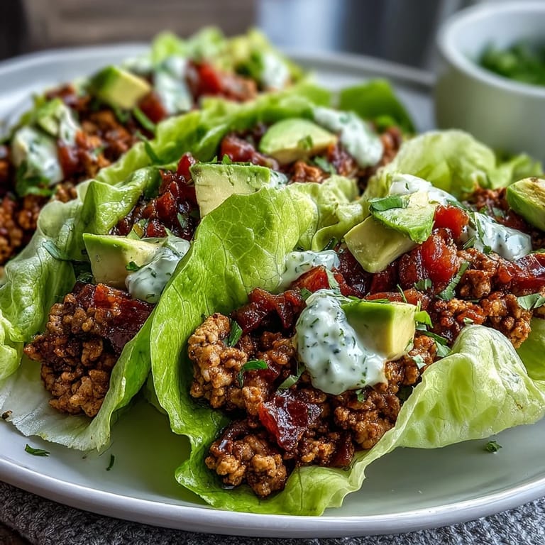 Serving up vibrant turkey taco lettuce wraps, a healthy and delicious quick meal.