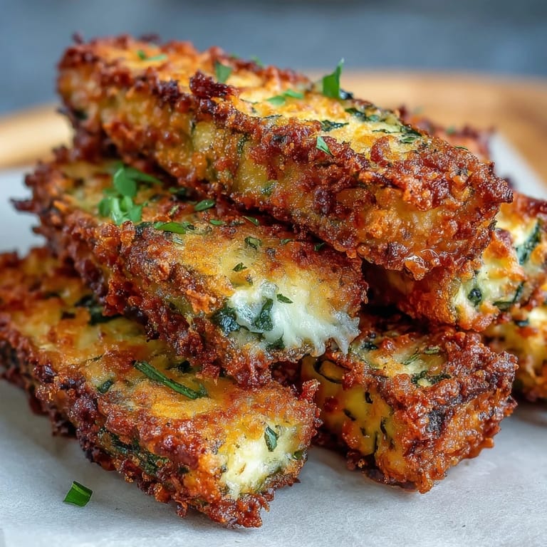Golden, oven-baked Crispy Parmesan Zucchini Fries, an irresistible, crunchy appetizer.