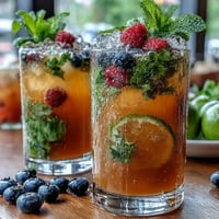 Vibrant graduation party lemonade bar with fresh fruit slices, herbs, and flavored syrups for DIY drink mixing.