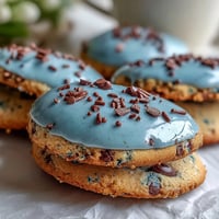 Beautiful spring cookies with robins egg blue icing and chocolate speckles, perfect for festive gatherings and seasonal celebrations.